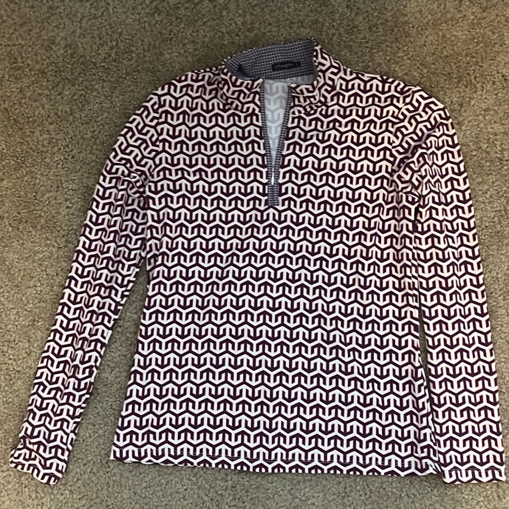 J McLaughlin Women’s Purple/ Pink / White 1/4 Zip Pullover Size Small